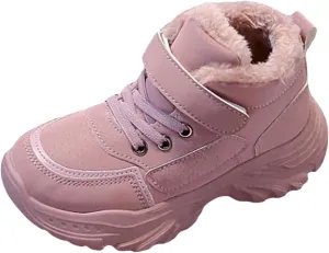 Boys Girls Snow Ankle Boots Winter Slip On Warm  Lined Lightweight Water-Proof Cold Weather Sport Shoes