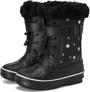 CERYTHRINA Unisex-Child Bootie Snow Boot Duck Girls and Boys Lace Up Rain Duck Boots
