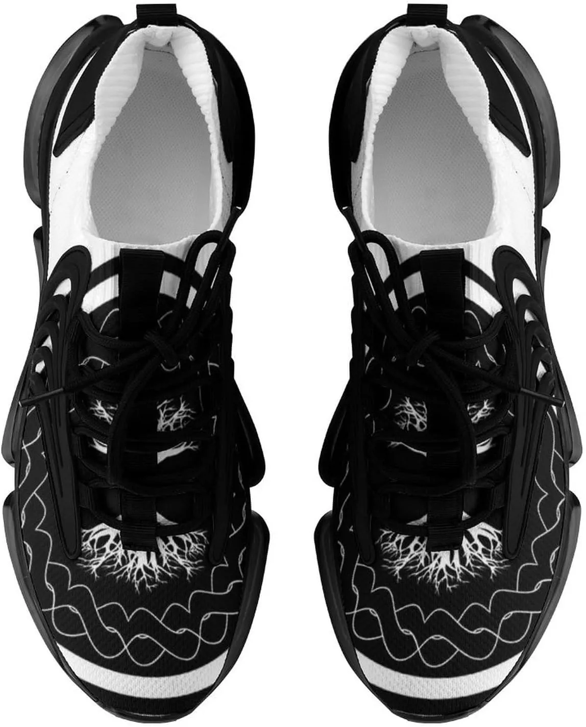 Men's Fashion Breathable 3D Tattoo Printing Trail Running Sneakers, Walking Excursion Shoes, Sports Work Trainers, Footwear Athletic Trekking