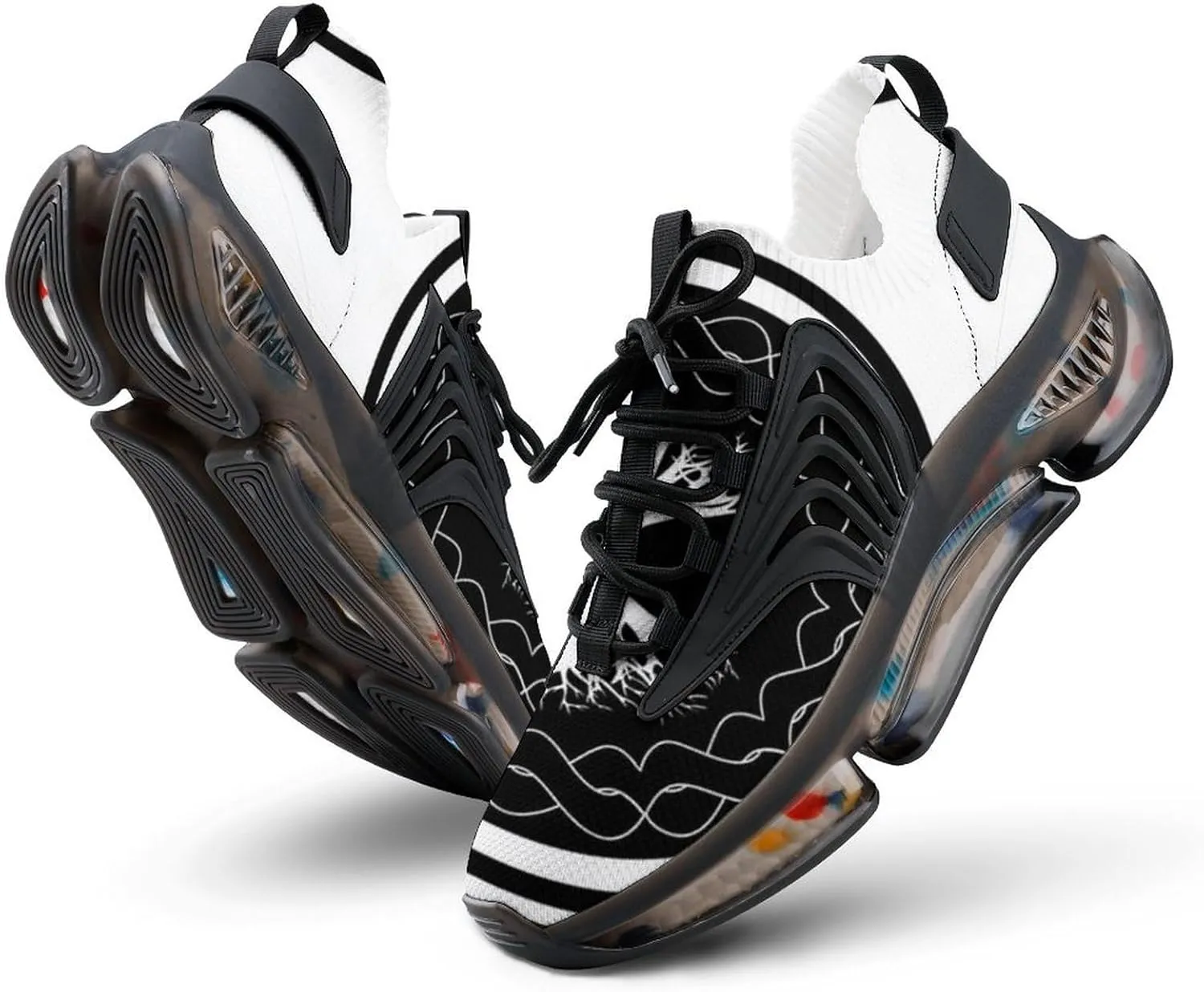 Men's Fashion Breathable 3D Tattoo Printing Trail Running Sneakers, Walking Excursion Shoes, Sports Work Trainers, Footwear Athletic Trekking
