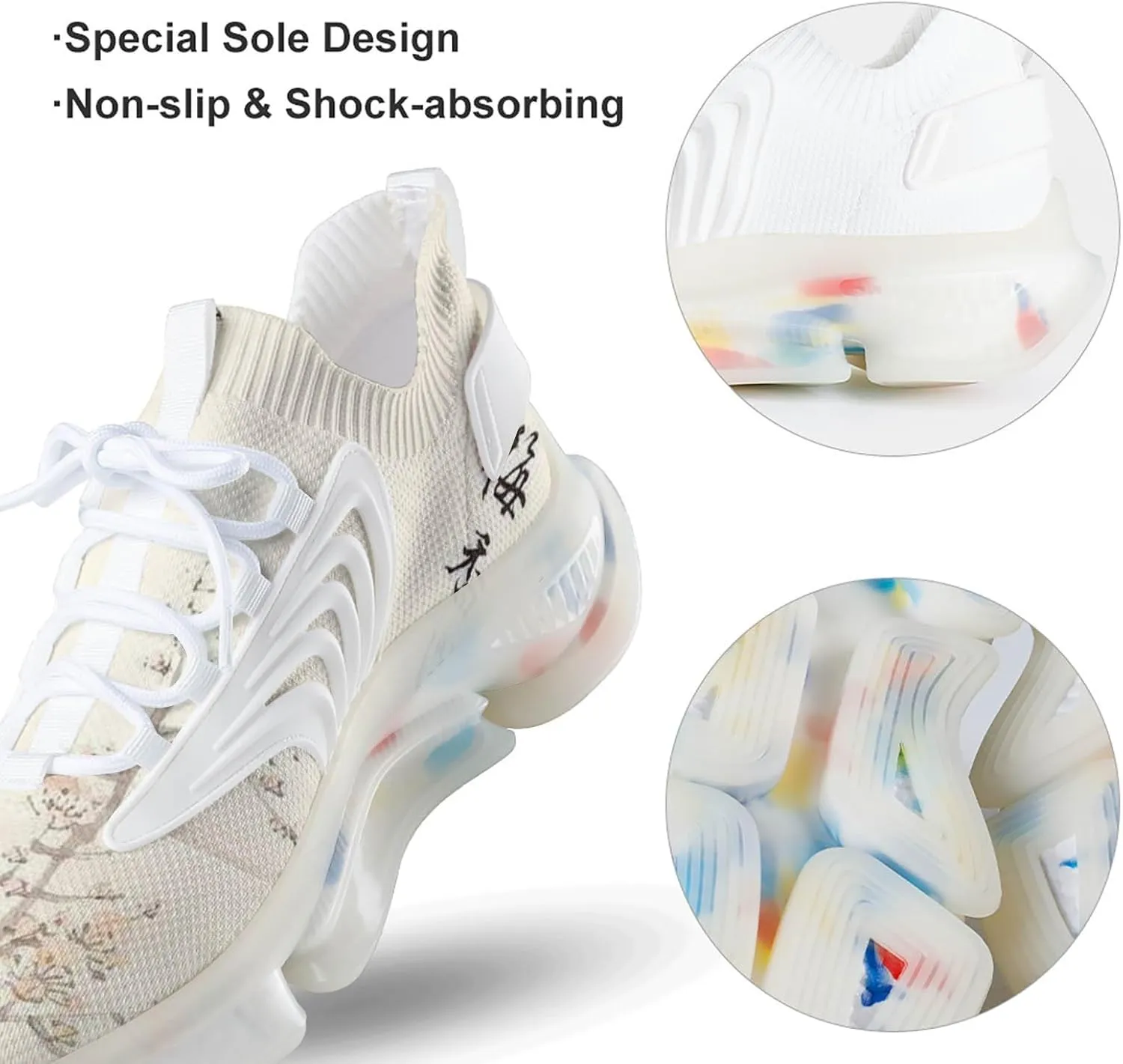 Men's Fashion Breathable 3D Tattoo Printing Trail Running Sneakers, Walking Excursion Shoes, Sports Work Trainers, Footwear Athletic Trekking
