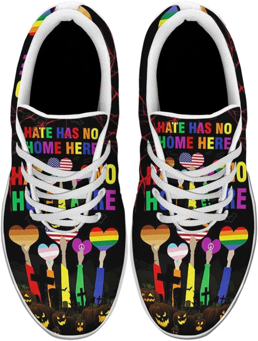 Sonzj-II Hate Has No Home Here LGBT Shoes Women Men Sports Trainers Low Top Anti-Slip Lace Up Trail Sneakers