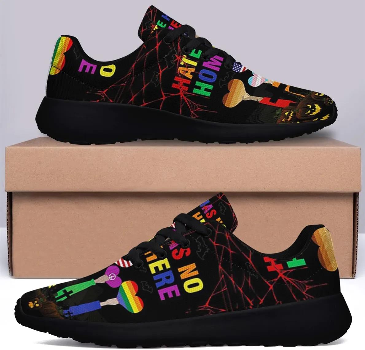 Sonzj-II Hate Has No Home Here LGBT Shoes Women Men Sports Trainers Low Top Anti-Slip Lace Up Trail Sneakers