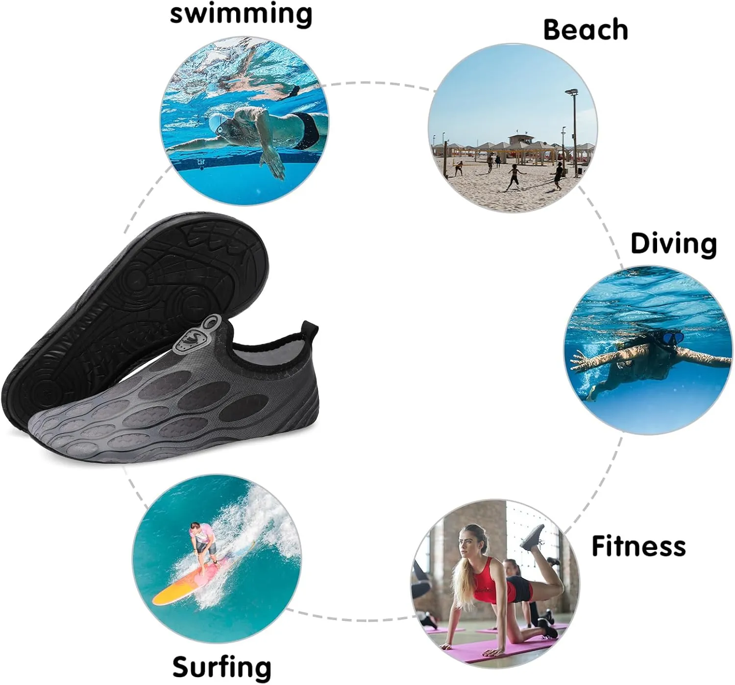 Spesoul Water Shoes for Women Men Quick Dry Aqua Socks Water Sneakers Outdoor Beach Swim Shoes