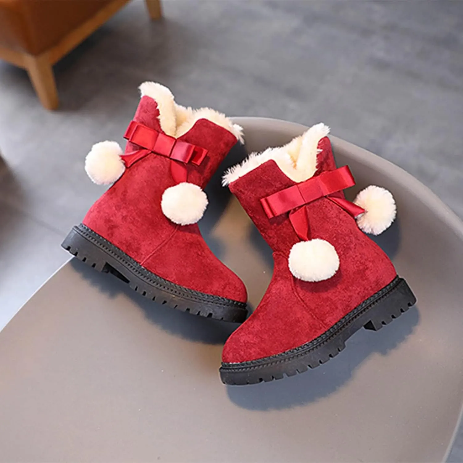Toddler Snow Boots Faux Fur Lined Winter Snow Boots Warm Ankle Boots Baby Boys Girls Thermal Shoes Kids Winter Shoes